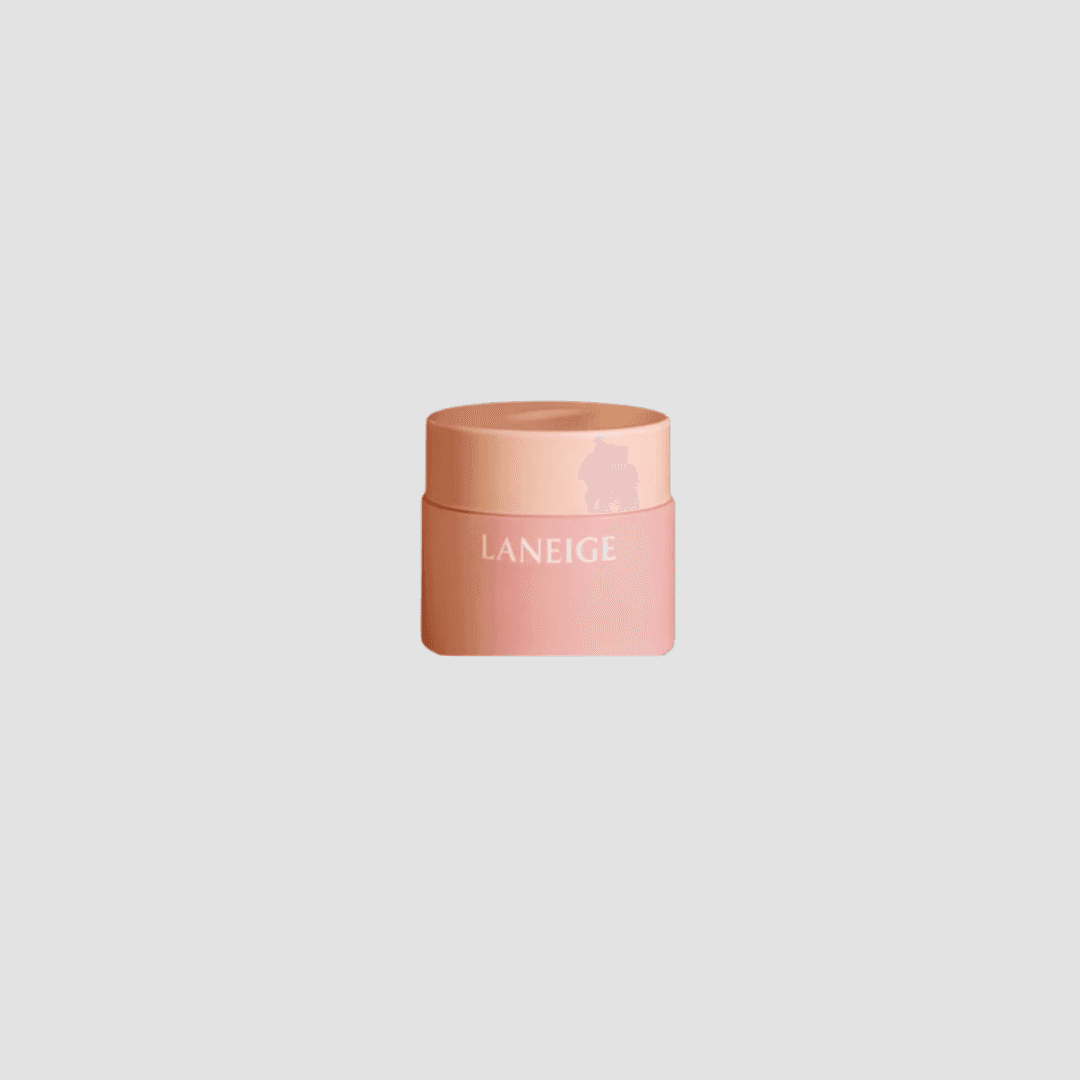 Pink skincare tub product photo on plain background before AI enhancement
