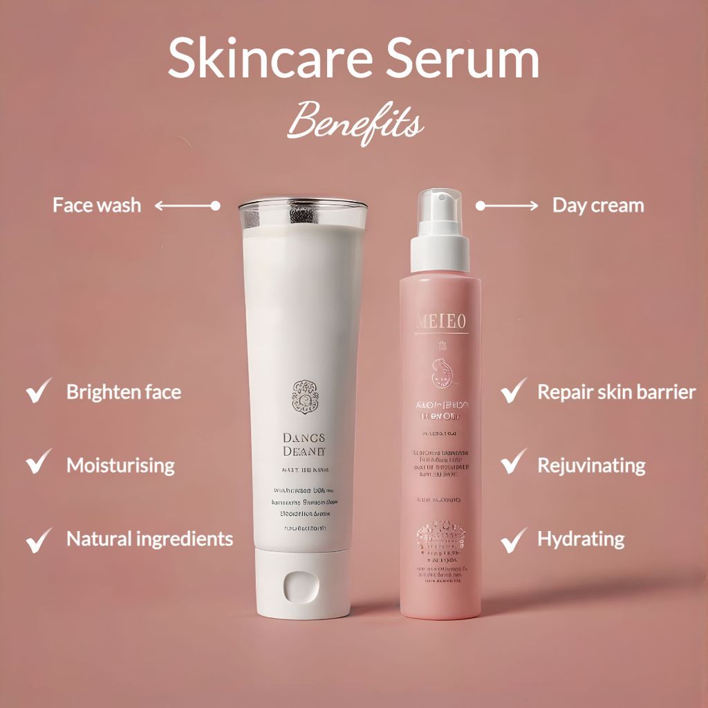Amazon listing infographic showcasing skincare product benefits and key features