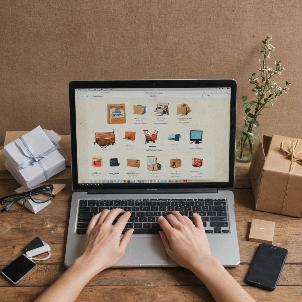 Entrepreneur working on their ecommerce store business using a laptop