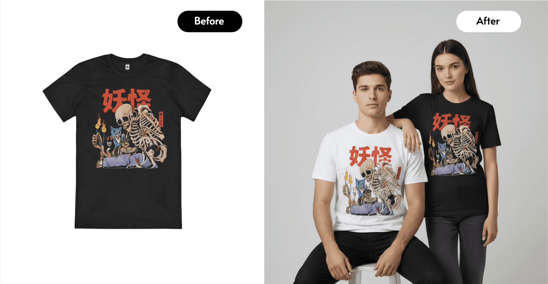 AI-generated product photo examples showing studio-quality images for ecommerce listings